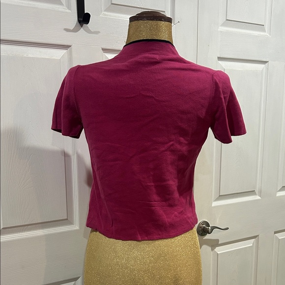 Designers Originals Magenta Crop Top with Black Accent - Picture 3 of 5